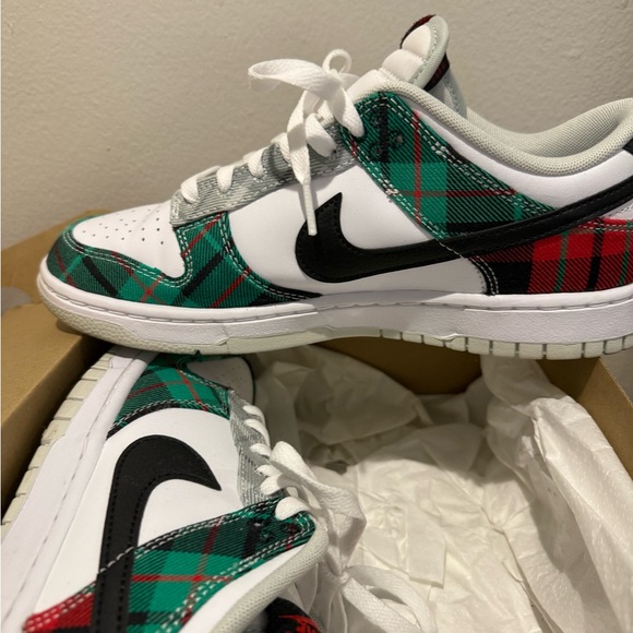 Plaid Sneakers with Black Swoosh - Picture 1 of 4